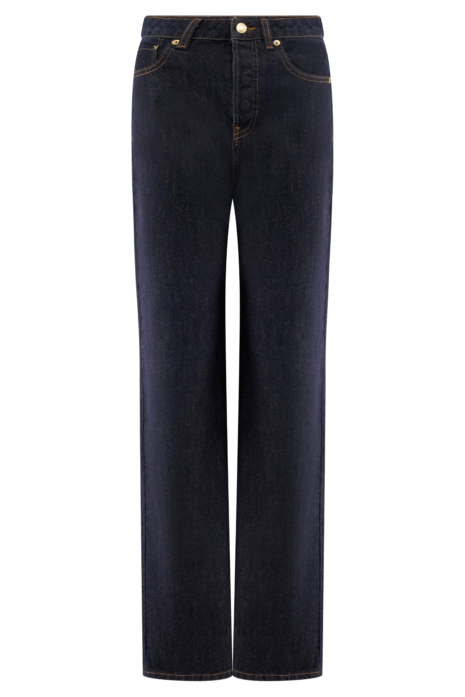 Janine High Waisted Straight Leg Jeans - Washed Indigo Blue