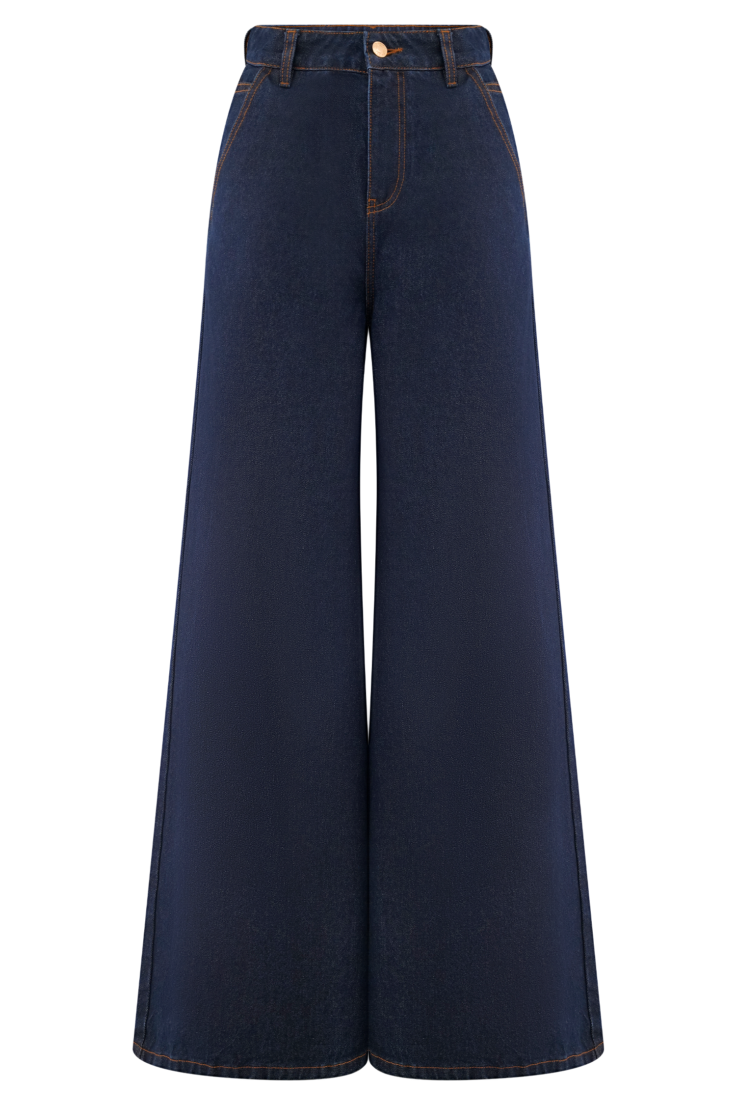 Jen Wide Leg Flare Denim Jeans - Indigo Blue
