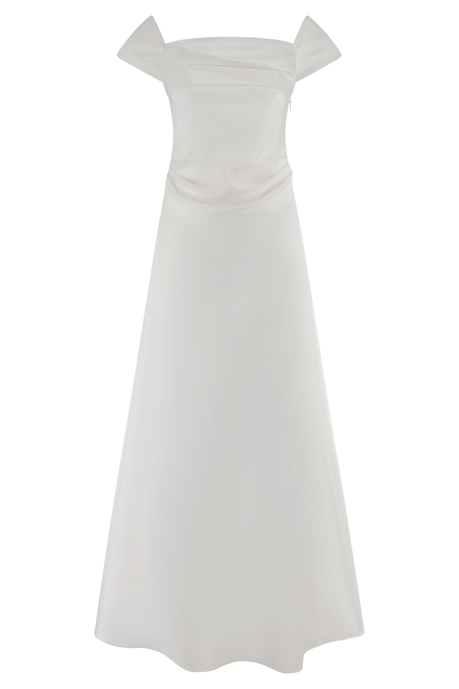 Luna Satin Off Shoulder Gown - White