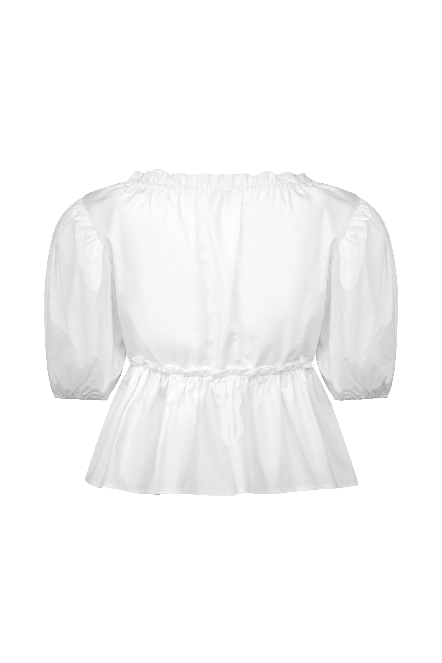 Magdalena Puff Crop Top - White
