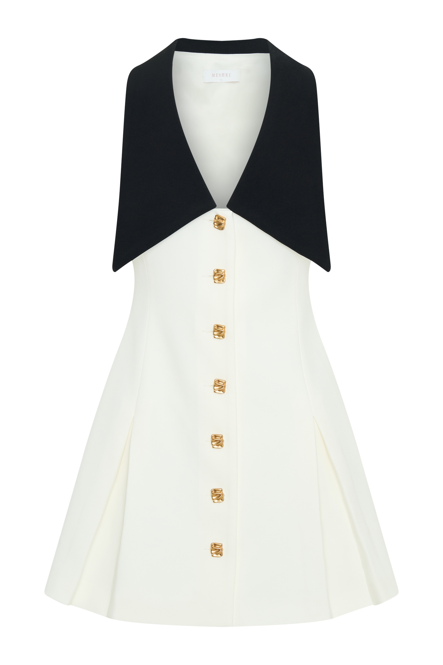 Oli Sleeveless Contrast Mini Dress - Ivory/Black