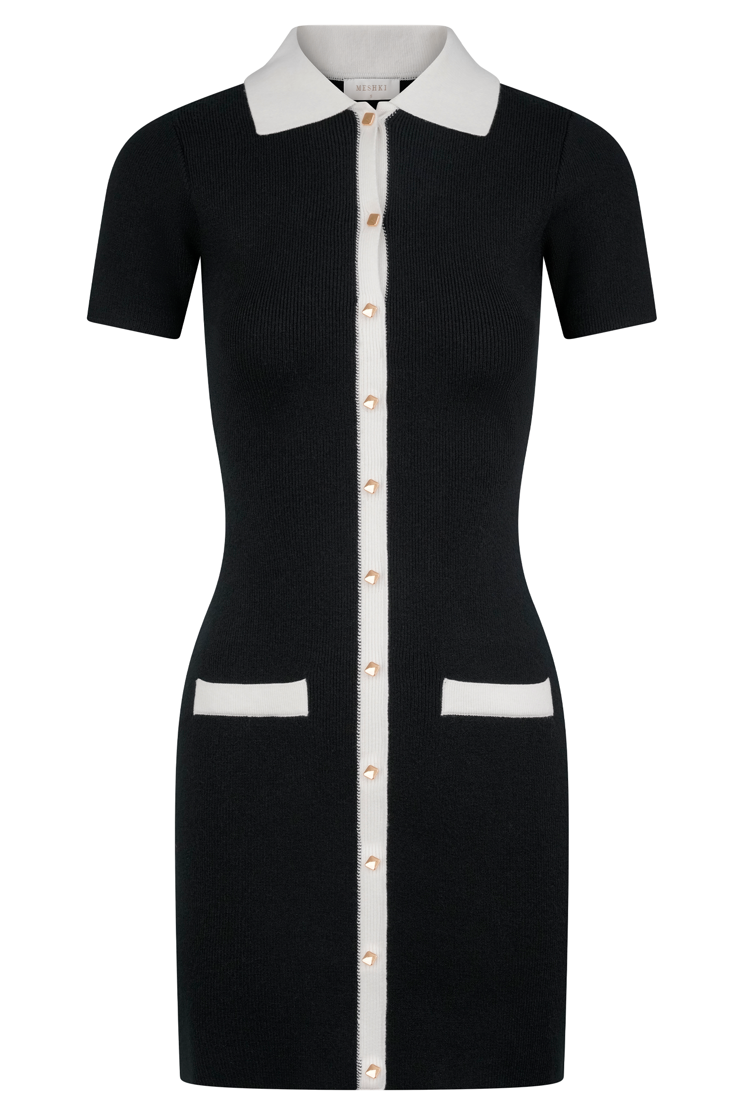 Seema Contrast Mini Dress - Black/White